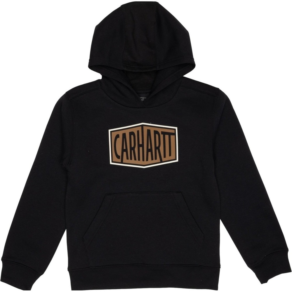 Carhartt‎ Boys Caviar Black Graphic Logo Hoodie Sweatshirt Size Medium 10-12 NWT